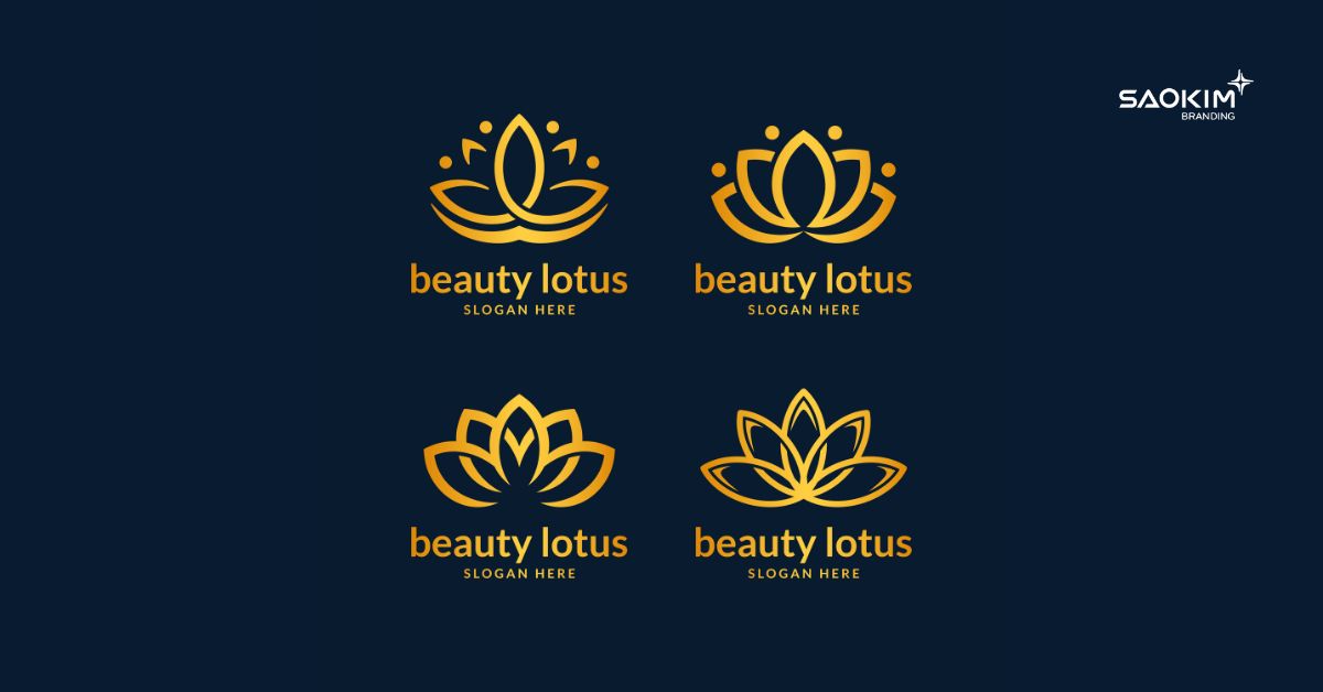 mẫu logo spa biểu tượng hoa sen