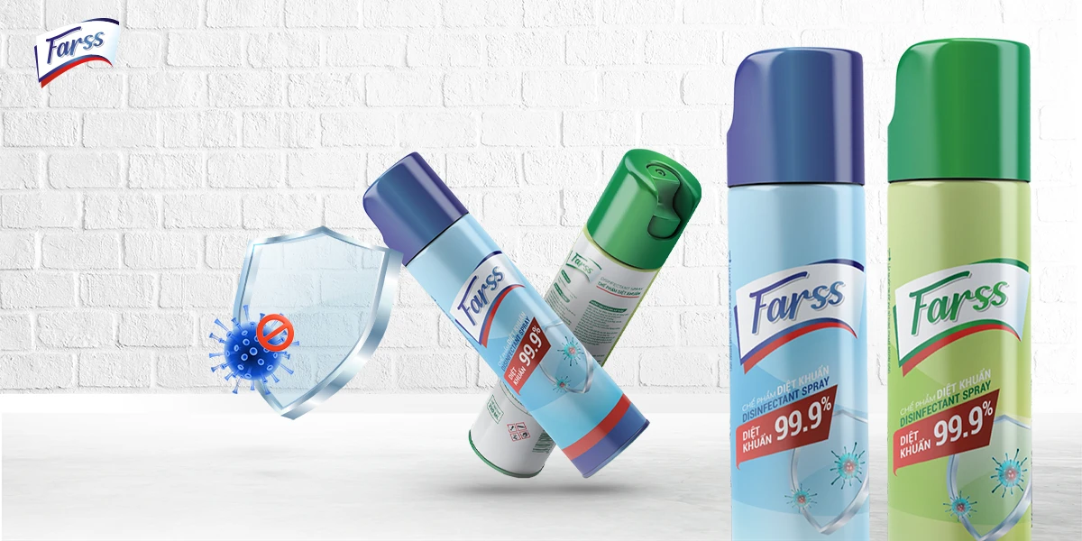 Dự án thiết kế bao bì nhãn mác sản phẩm Xịt diệt khuẩn FARSS
