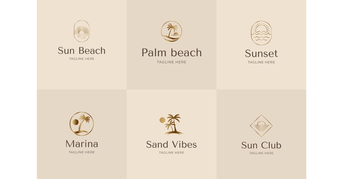 Logo resort sử dụng hình ảnh bãi biển