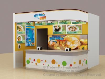 Sáng tạo tên thương hiệu và thiết kế nhận diện quầy hàng hải sản NEMO BAY