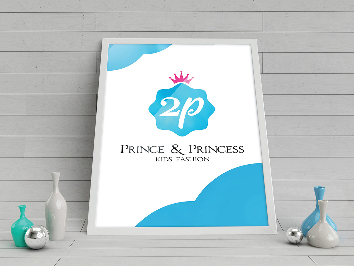 2P - Prince & Princess - Ấn tượng với mẫu thiết kế logo và bộ nhận diện thương hiệu thời trang trẻ em 2P