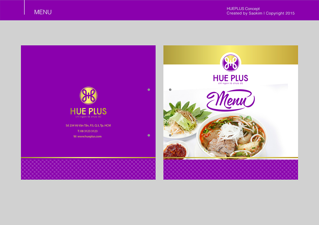 HUE PLUS - Thiết kế logo và hệ thống nhận diện thương hiệu nhà hàng Hue Plus