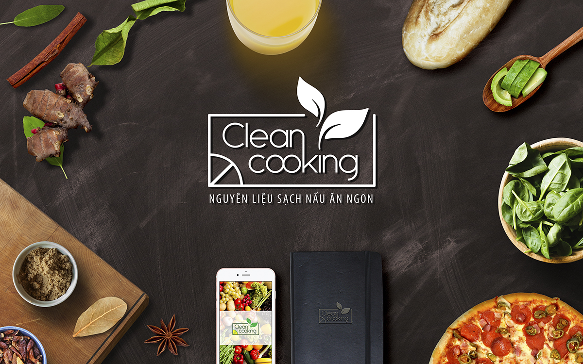 CLEAN COOKING - Thiết kế logo và ấn phẩm marketing thương hiệu thực phẩm Clean Cooking