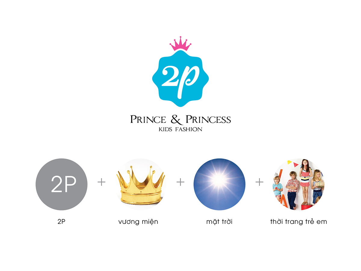 2P - Prince & Princess - Ấn tượng với mẫu thiết kế logo và bộ nhận diện thương hiệu thời trang trẻ em 2P