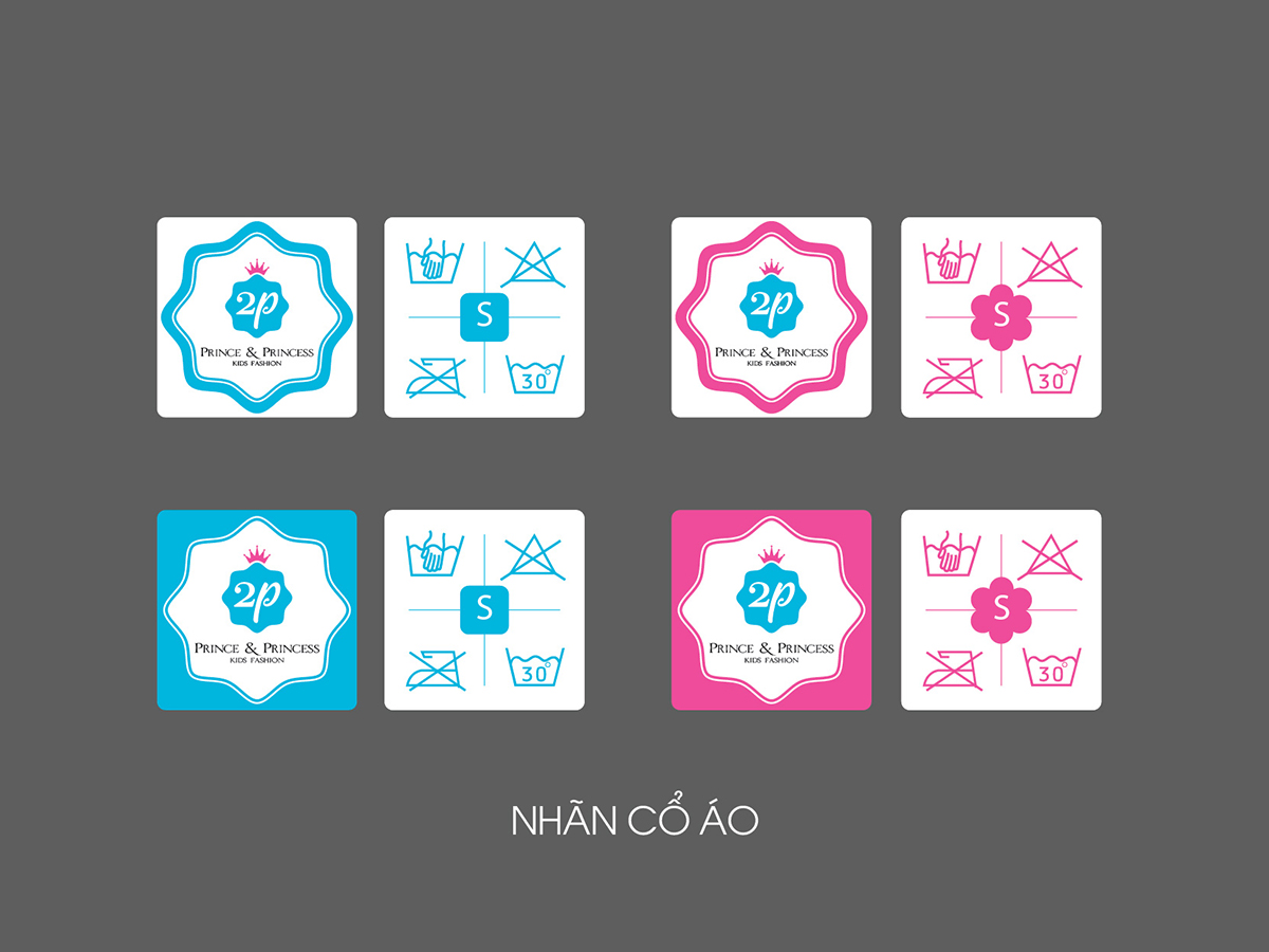 2P - Prince & Princess - Ấn tượng với mẫu thiết kế logo và bộ nhận diện thương hiệu thời trang trẻ em 2P