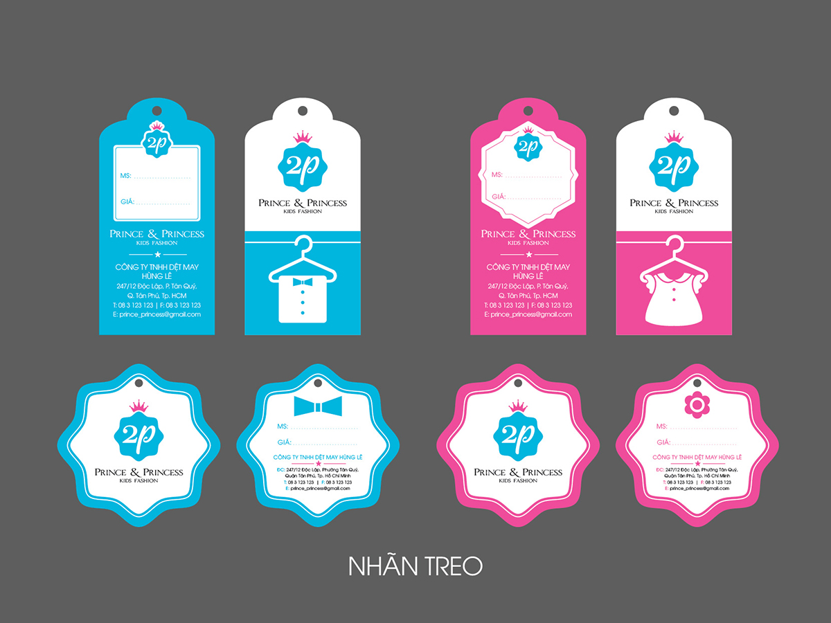 2P - Prince & Princess - Ấn tượng với mẫu thiết kế logo và bộ nhận diện thương hiệu thời trang trẻ em 2P