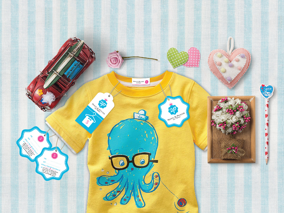 2P - Prince & Princess - Ấn tượng với mẫu thiết kế logo và bộ nhận diện thương hiệu thời trang trẻ em 2P