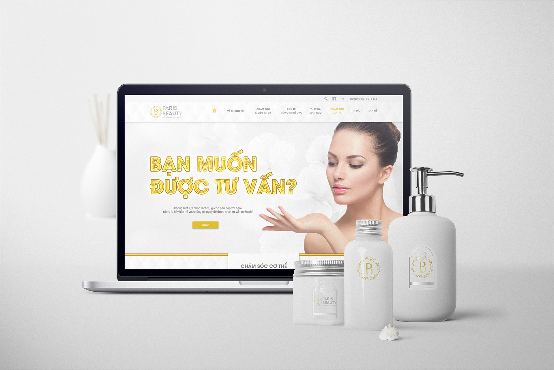 PARIS BEAUTY - Sáng tác slogan, thiết kế logo thương hiệu và website spa Paris Beauty