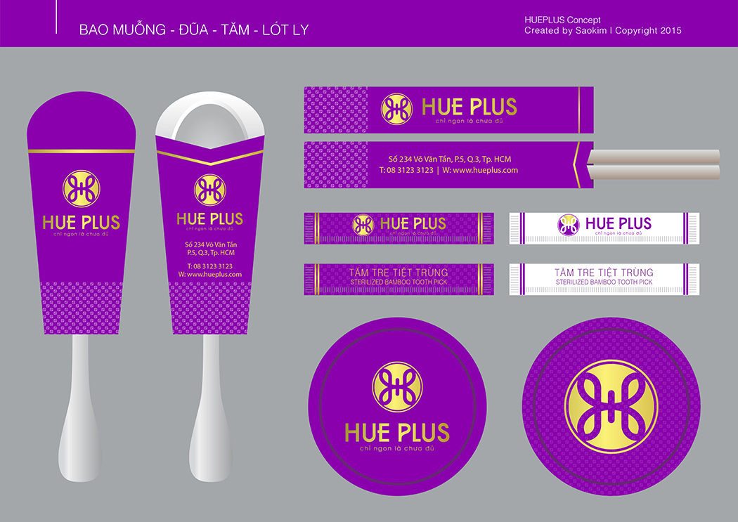 HUE PLUS - Thiết kế logo và hệ thống nhận diện thương hiệu nhà hàng Hue Plus