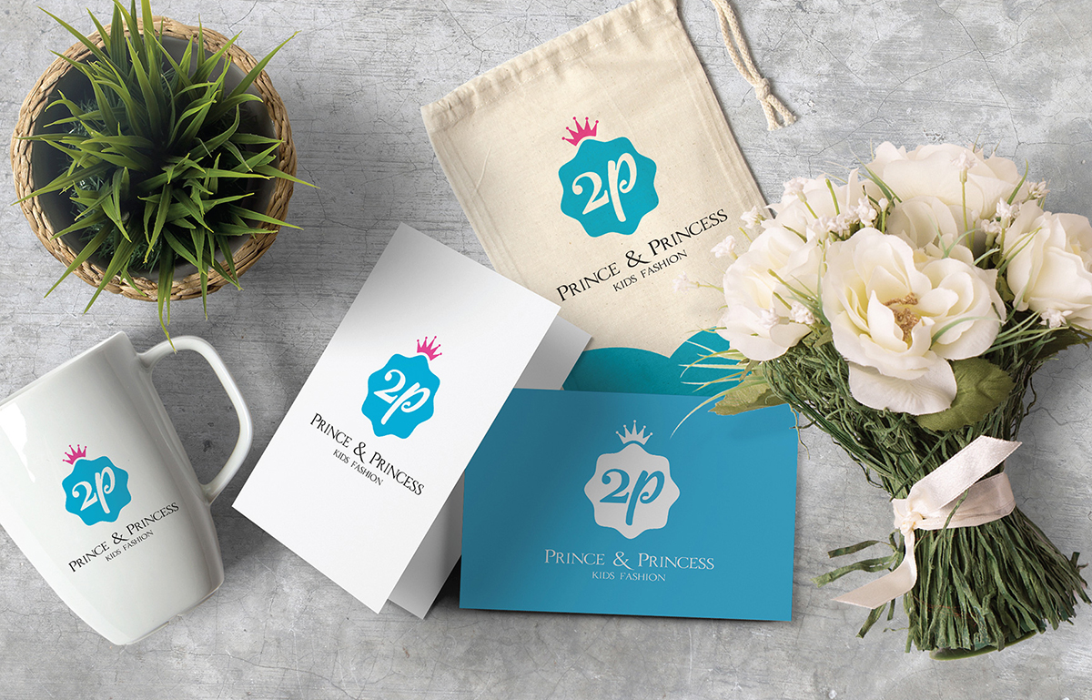 2P - Prince & Princess - Ấn tượng với mẫu thiết kế logo và bộ nhận diện thương hiệu thời trang trẻ em 2P