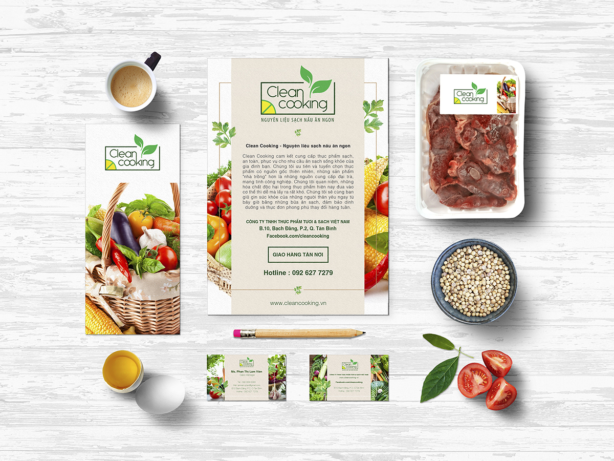 CLEAN COOKING - Thiết kế logo và ấn phẩm marketing thương hiệu thực phẩm Clean Cooking