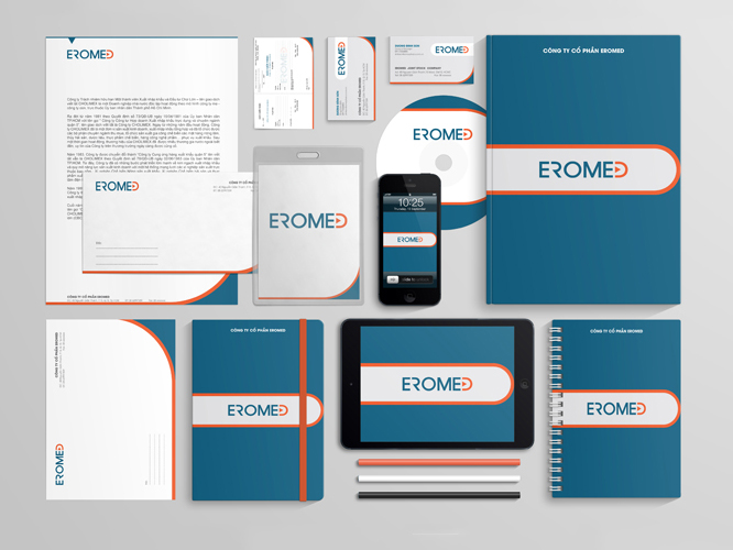 EROMED - Thiết kế bộ ấn phẩm nhận diện thương hiệu EROMED