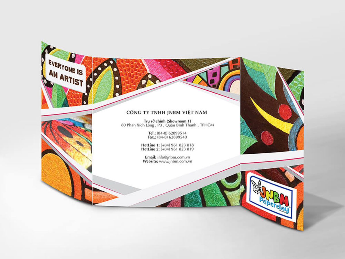 JNBM - Thiết kế brochure tranh bột giấy JNBM