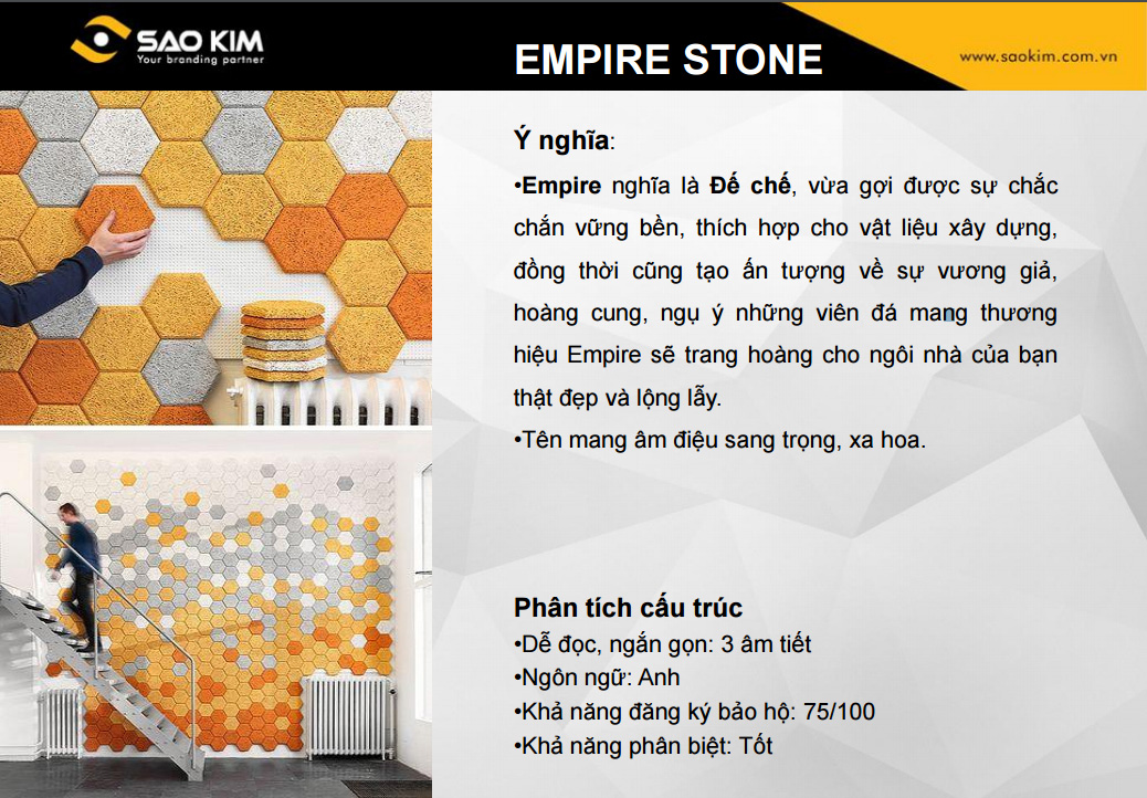 PHÚ SƠN STONE - Đặt tên và thiết kế thương hiệu mới toàn diện cho đá thạch anh Empire Stone