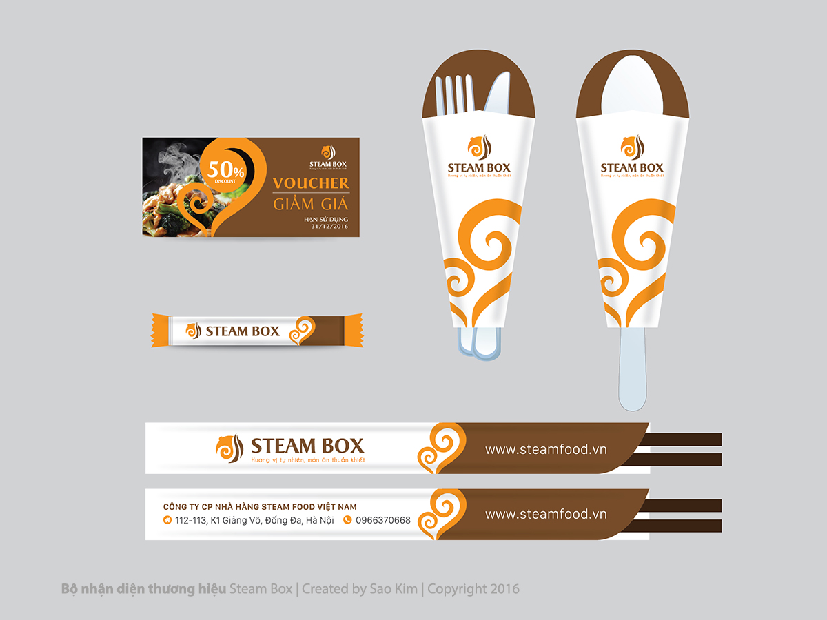 STEAM BOX - Thiết kế logo và nhận diện thương hiệu nhà hàng đồ hấp Steam Box