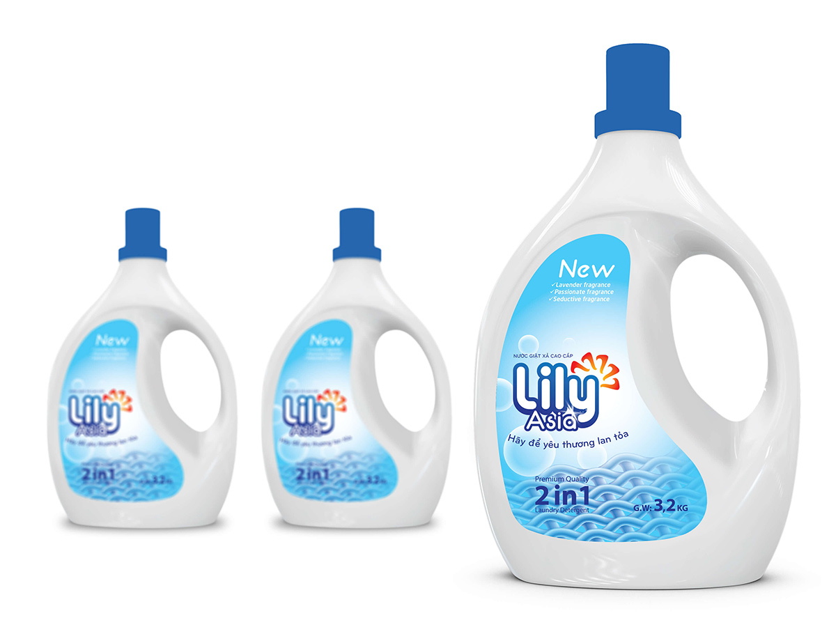LILYAsia - Thiết kế logo và bao bì sản phẩm nước giặt Lily Asia