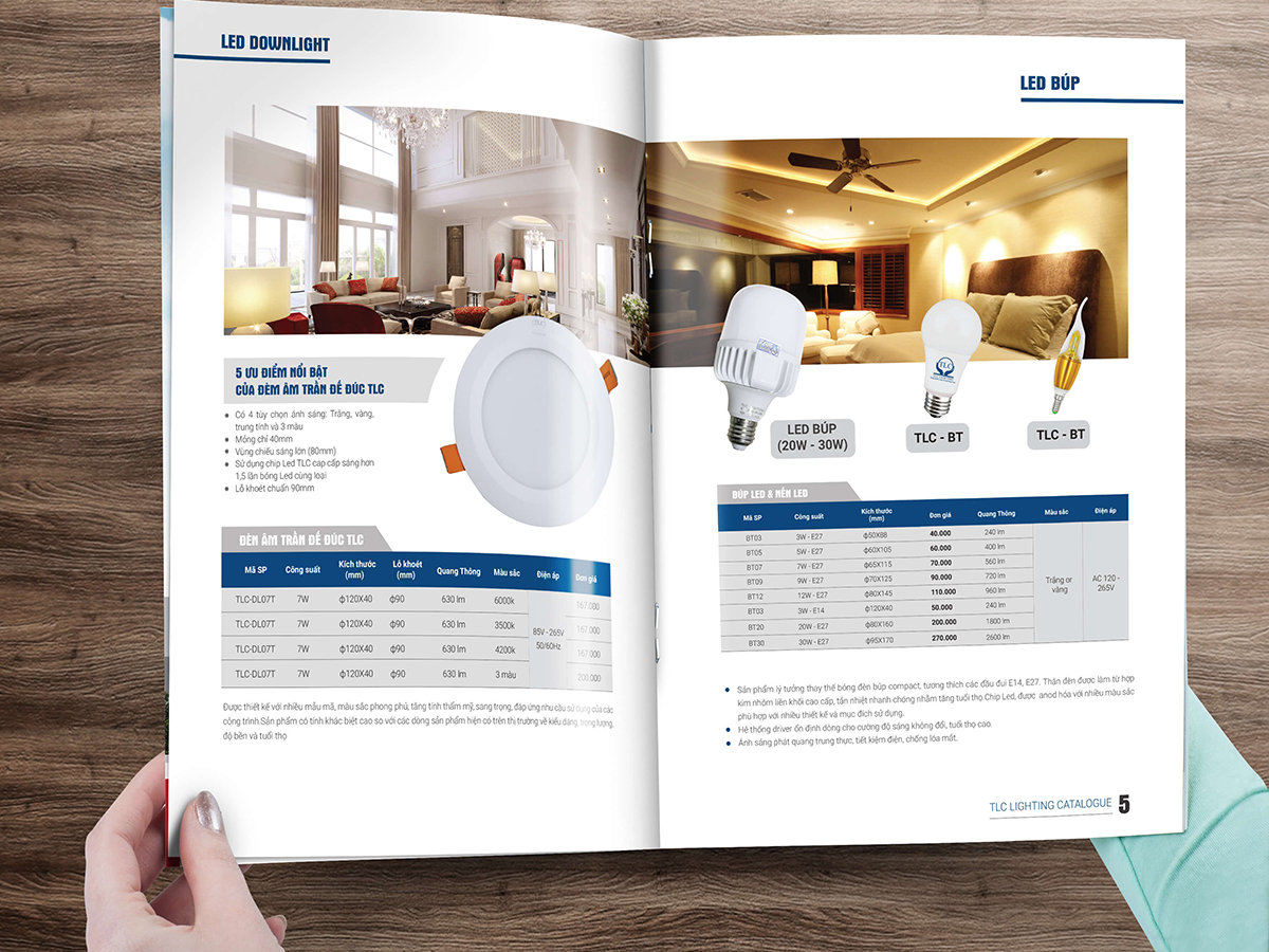 TLC LIGHTING - Thiết kế bao bì và catalogue thiết bị chiếu sáng TLC Lighting