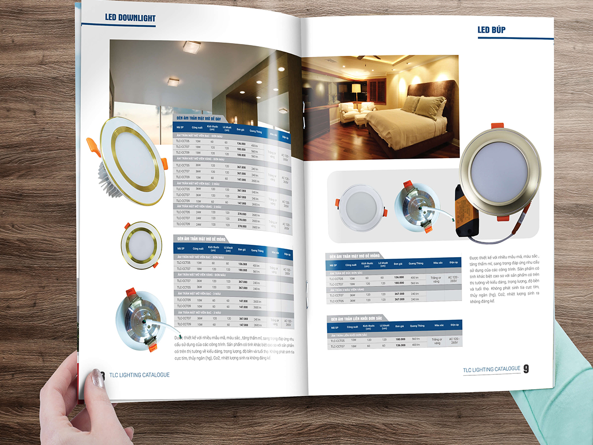 TLC LIGHTING - Thiết kế bao bì và catalogue thiết bị chiếu sáng TLC Lighting