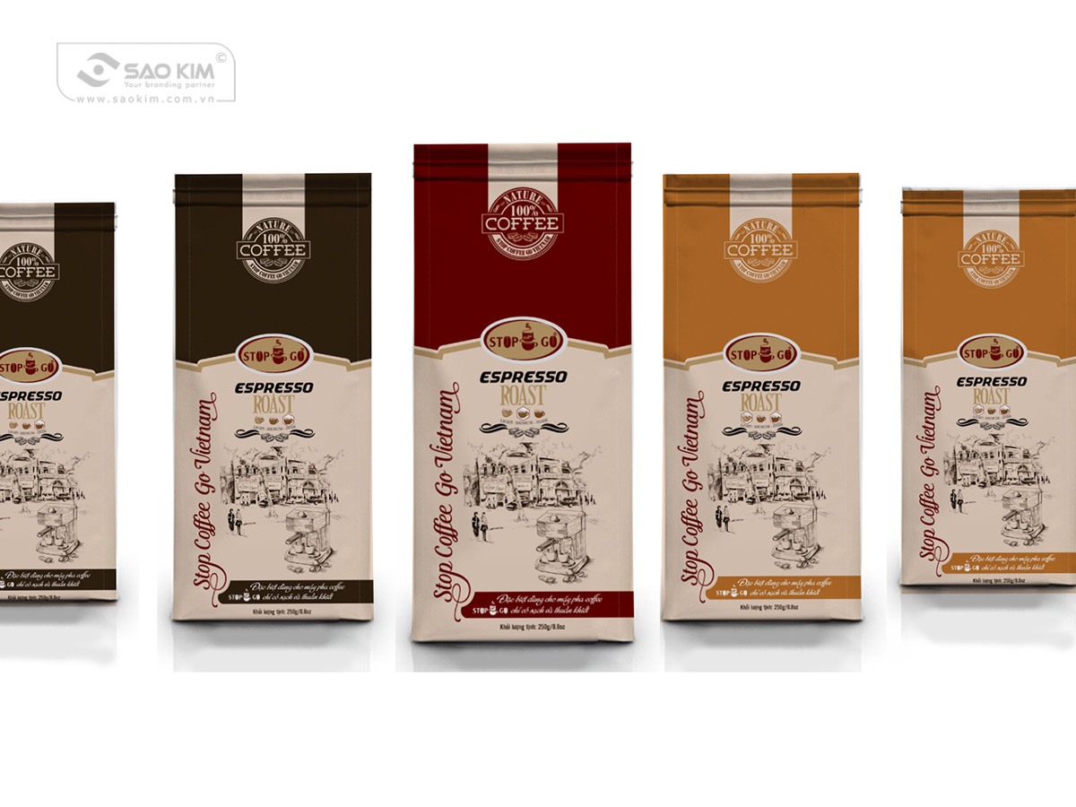 STOP COFFEE GO - Thiết kế bao bì sản phẩm cà phê cao cấp STOP COFFEE GO