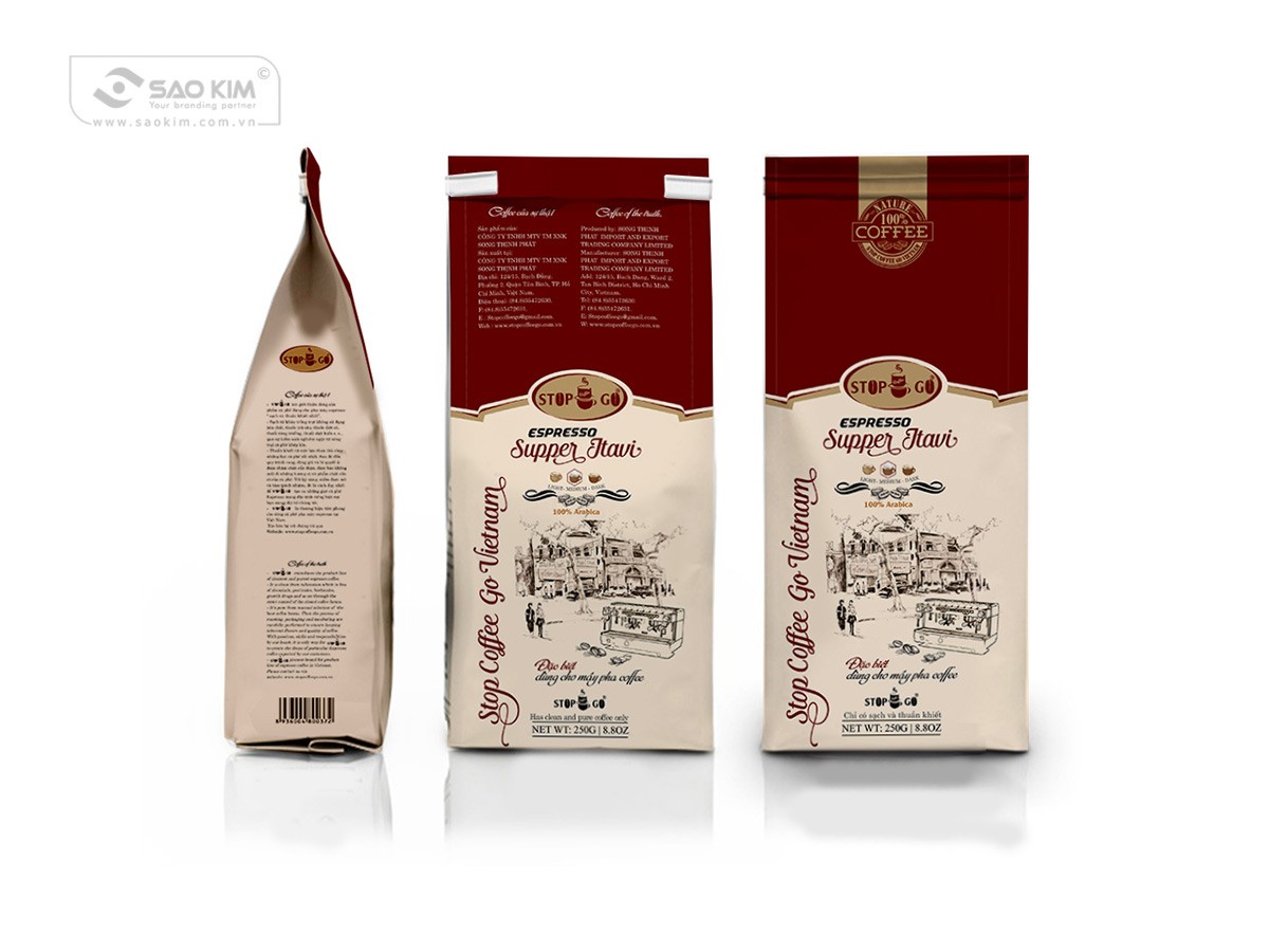 STOP COFFEE GO - Thiết kế bao bì sản phẩm cà phê cao cấp STOP COFFEE GO