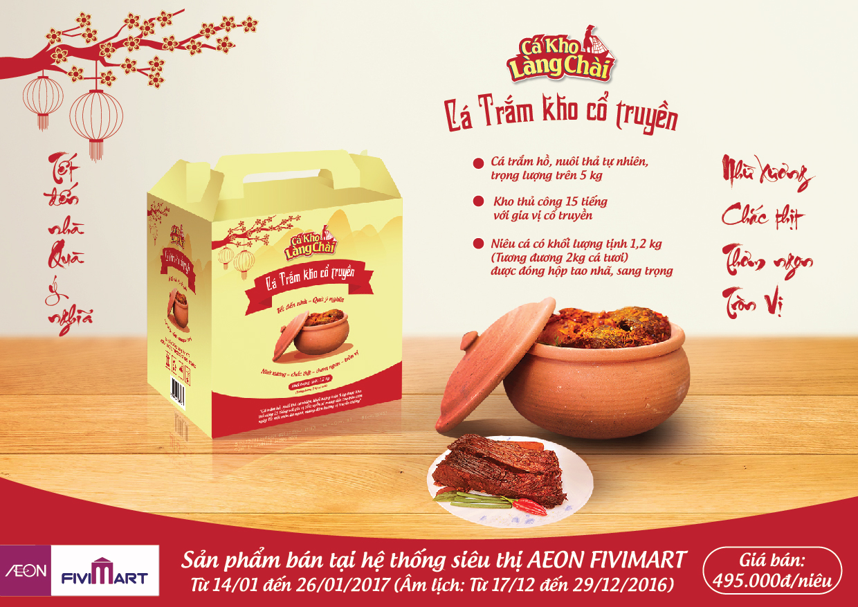 CÁ KHO LÀNG CHÀI - Thiết kế bao bì sản phẩm truyền thống Cá Kho Làng Chài dịp lễ Tết