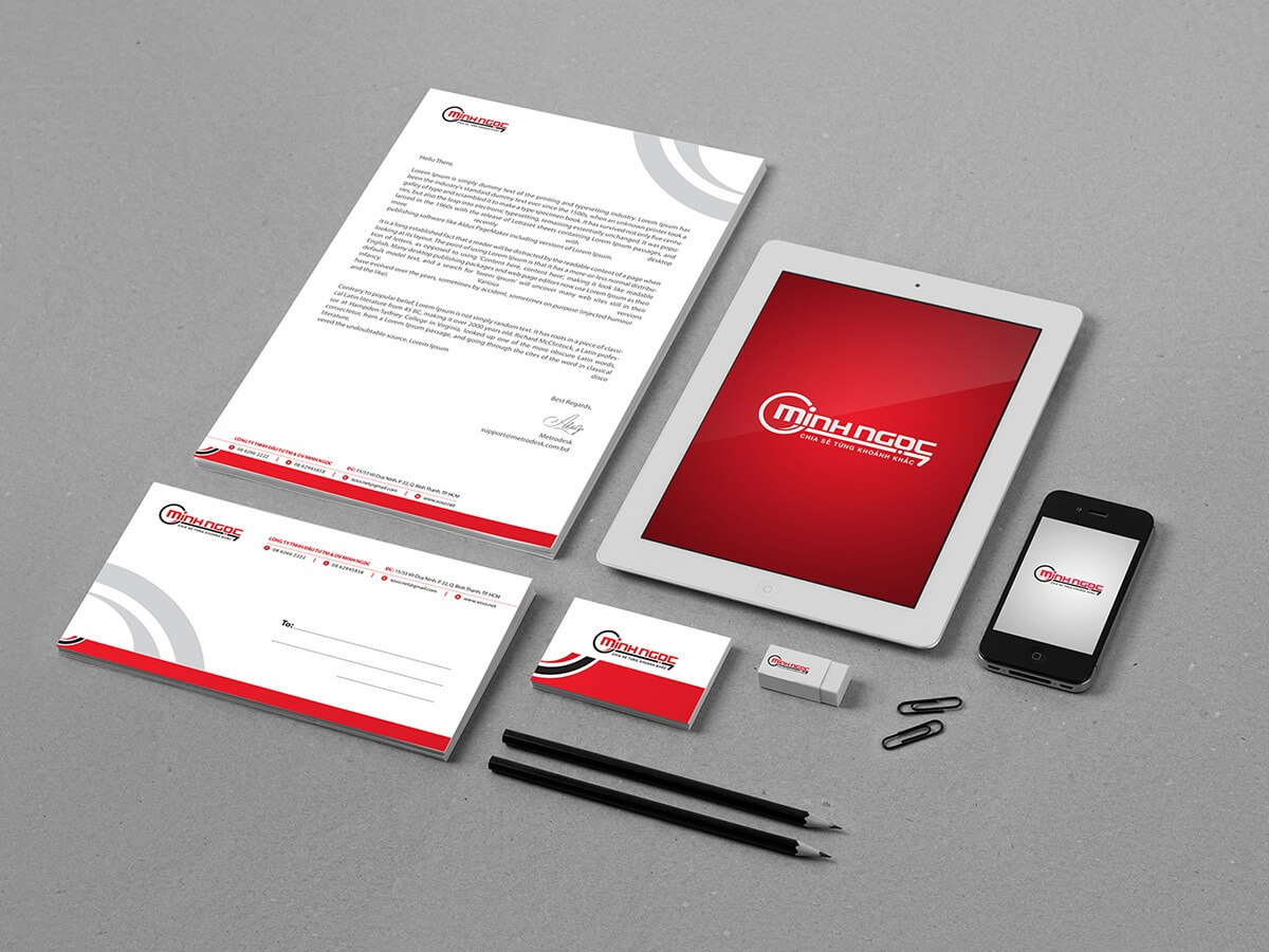 MINH NGỌC - Thiết kế logo và bộ nhận diện thương hiệu công ty xổ số kiến thiết Minh Ngọc