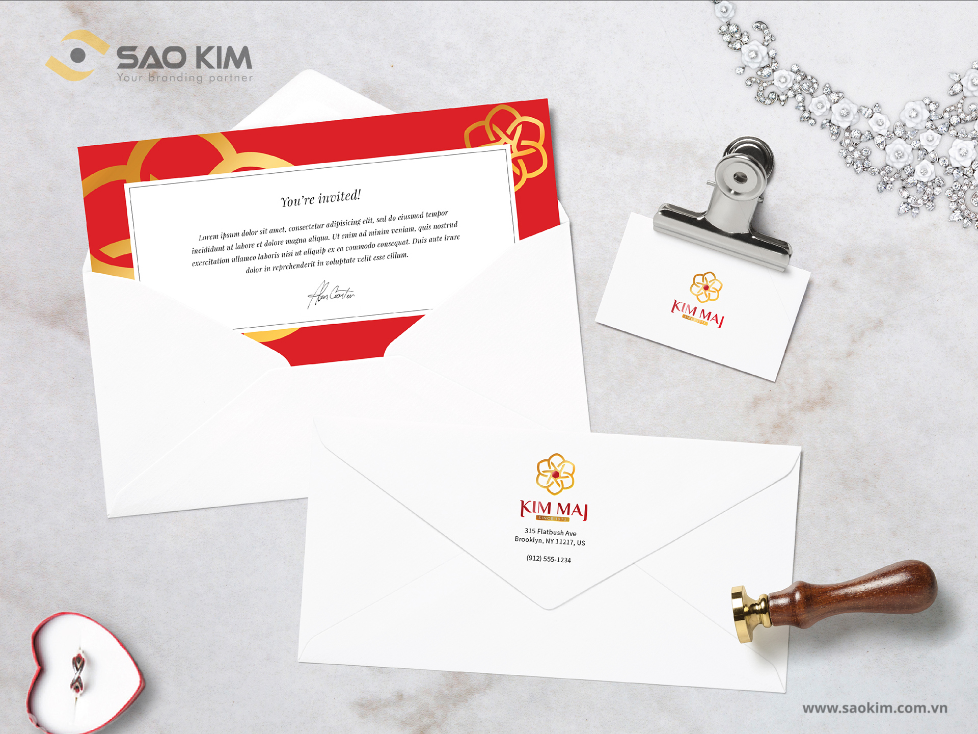 KIM MAI - Thiết kế logo và biển bảng thương hiệu trang sức nữ cho doanh nghiệp Kim Mai