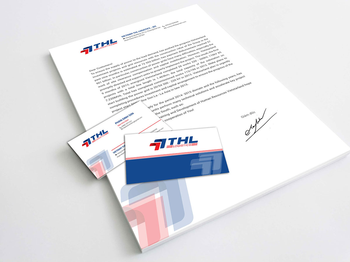 THL LOGICSTIC - Thiết kế logo và bộ nhận diện văn phòng THL Logicstic