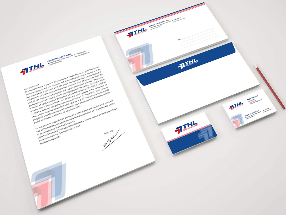 THL LOGICSTIC - Thiết kế logo và bộ nhận diện văn phòng THL Logicstic