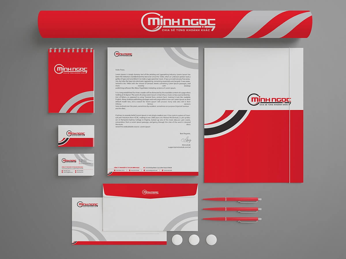 MINH NGỌC - Thiết kế logo và bộ nhận diện thương hiệu công ty xổ số kiến thiết Minh Ngọc