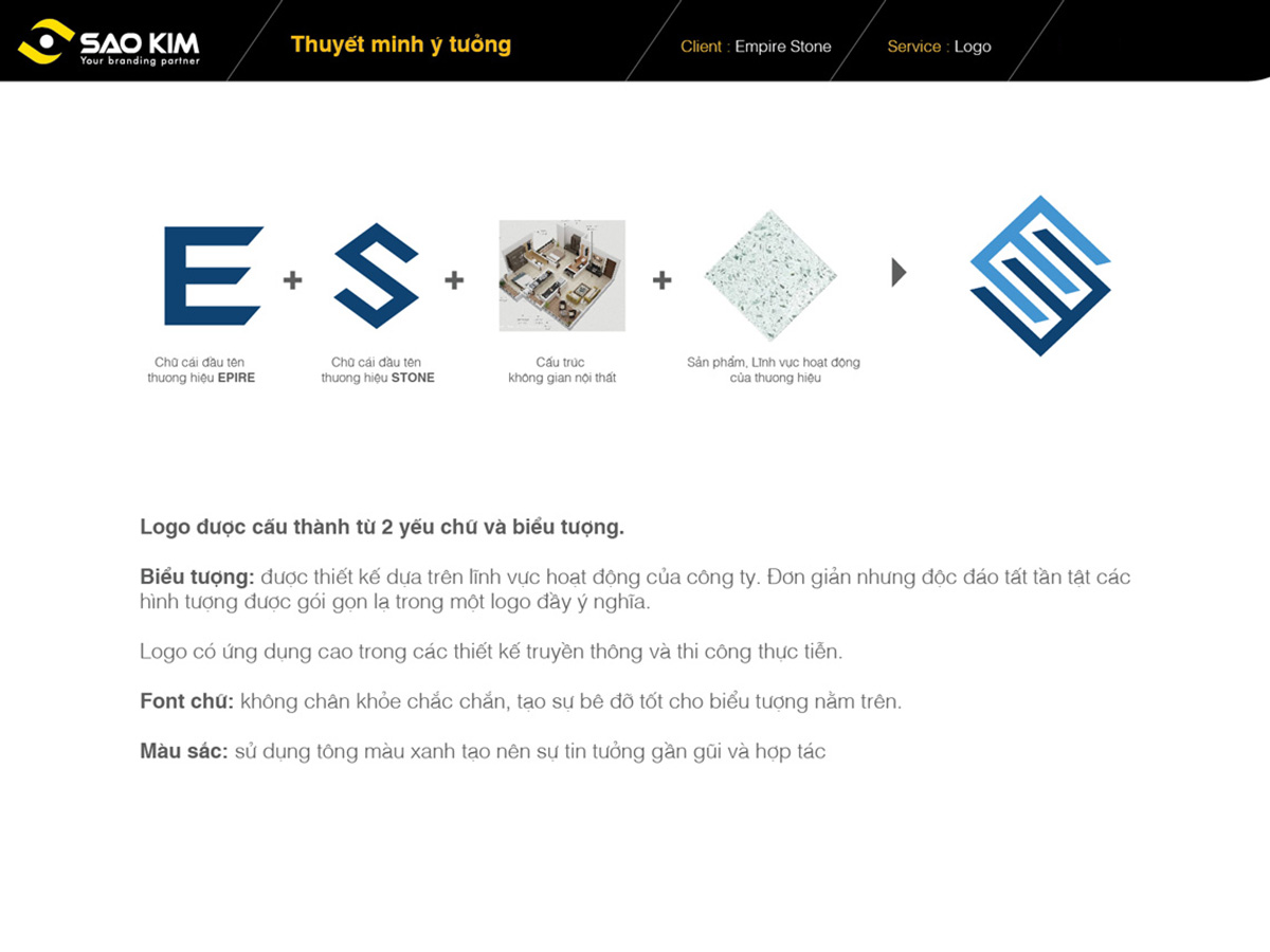PHÚ SƠN STONE - Đặt tên và thiết kế thương hiệu mới toàn diện cho đá thạch anh Empire Stone