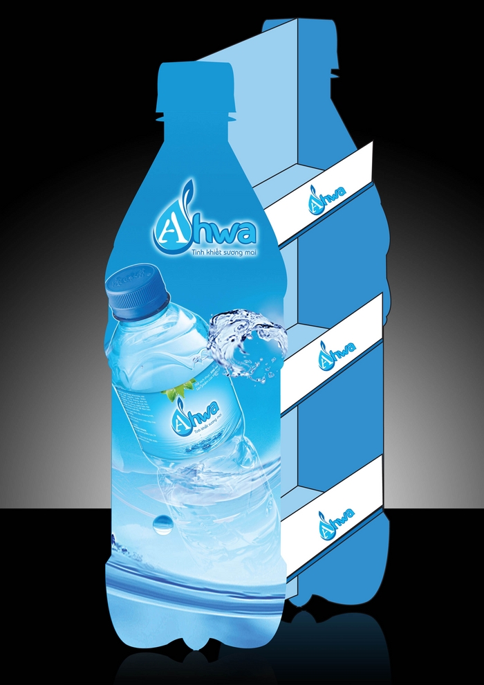 AHWA - Sáng tạo tên thương hiệu và thiết kế logo nước tinh khiết Ahwa