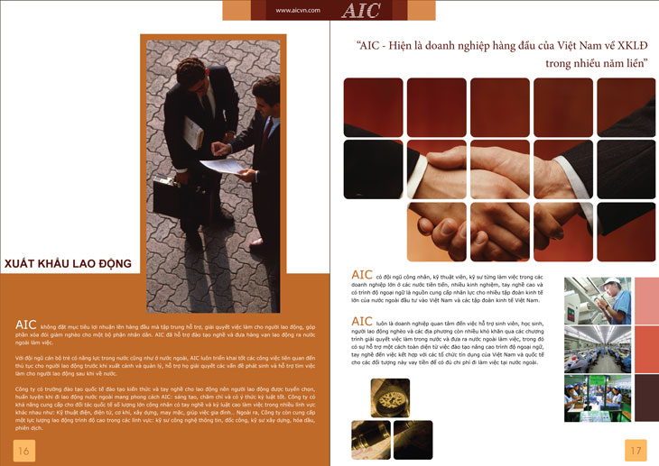 AIC - Thiết kế hồ sơ năng lực cho Công ty CP tiến bộ Quốc Tế (AIC)