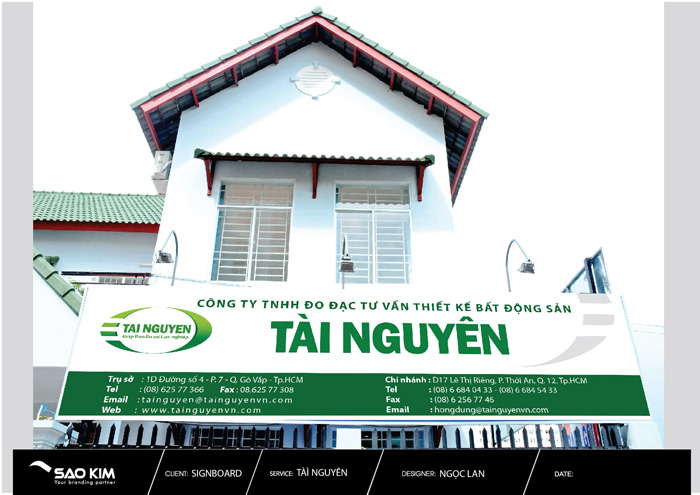 BẤT ĐỘNG SẢN TÀI NGUYÊN - Thiết kế logo và nhận diện thương hiệu cho công ty Bất động sản Tài Nguyên