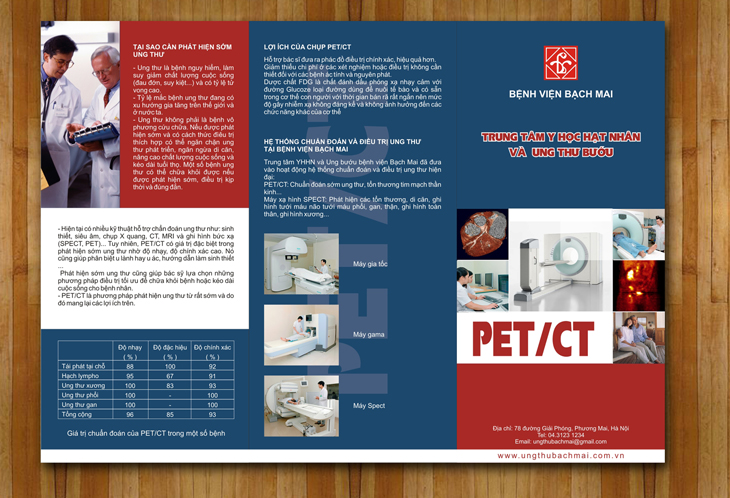Sales Kit bao gồm: Brochure (Thiết kế Brochure Trung tâm Y học Hạt nhân và Ung thư bướu của Bệnh Viện Bạch Mai do Sao Kim thực hiện)