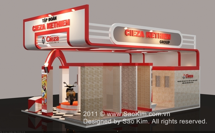 CIEZA KETHIEN - Thiết kế và thi công gian hàng nhập khẩu gạch và Thiết bị vệ sinh CIEZA KETHIEN