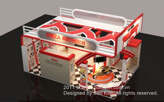 CIEZA KETHIEN - Thiết kế và thi công gian hàng nhập khẩu gạch và Thiết bị vệ sinh CIEZA KETHIEN