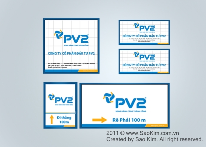 PV2 - Thiết kế nhận diện thương hiệu cho Công ty Đầu tư PV2