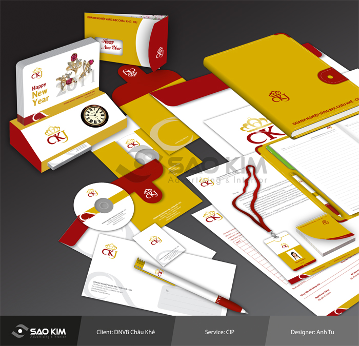 Chau Khe Jewelry - Thiết kế nhận diện thương hiệu cho vàng bạc CKJ