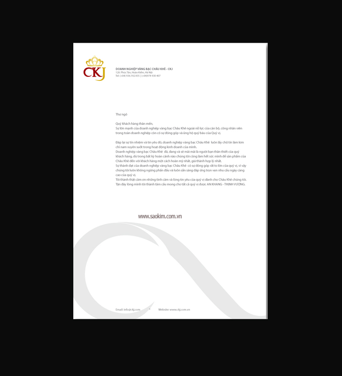 Chau Khe Jewelry - Thiết kế nhận diện thương hiệu cho vàng bạc CKJ