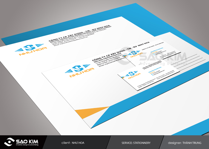 NHƯ HOA - Thiết kế logo và nhận diện thương hiệu công ty xây dựng Như Hoa