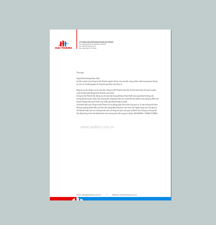 HAI THÀNH - Thiết kế ấn phẩm quảng cáo cho doanh nghiệp Hai Thành