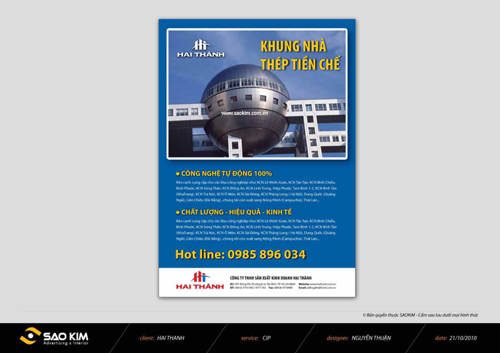 HAI THÀNH - Thiết kế ấn phẩm quảng cáo cho doanh nghiệp Hai Thành