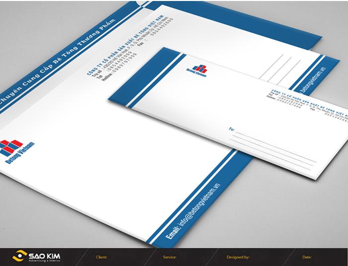 BÊ TÔNG VIỆT NAM - Thiết kế nhận diện thương hiệu công ty TNHH Thương mại Bê tông Việt Nam