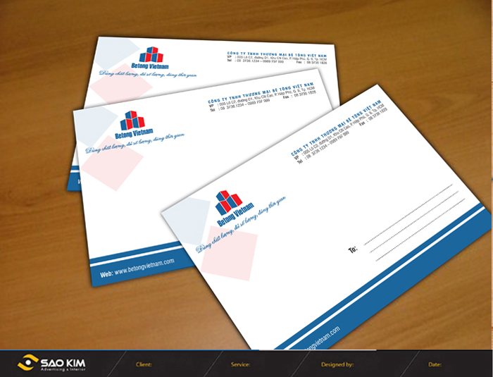 BÊ TÔNG VIỆT NAM - Thiết kế nhận diện thương hiệu công ty TNHH Thương mại Bê tông Việt Nam