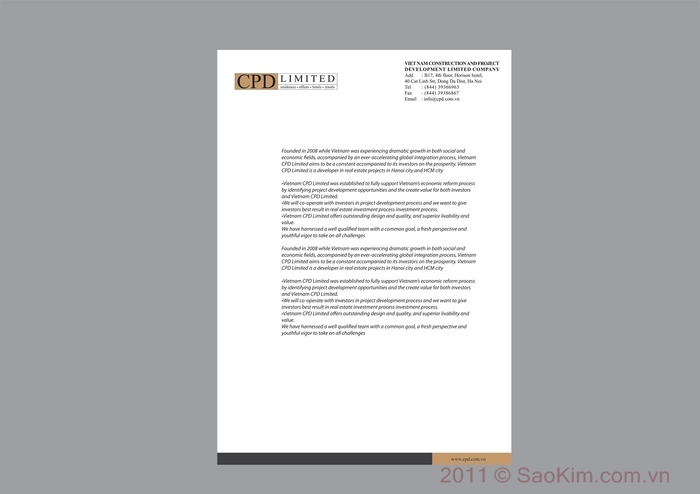 CPD LIMITED - Thiết kế nhận diện thương hiệu cho Công ty xây dựng