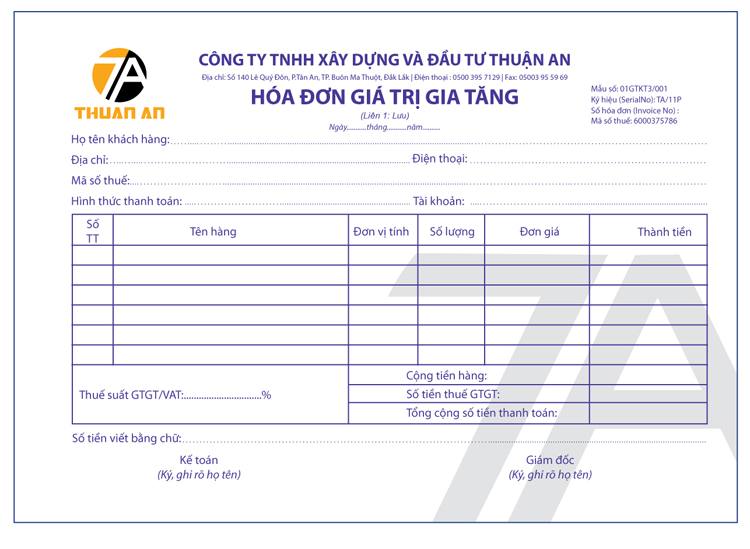 THUẬN AN - Thiết kế logo và nhận diện thương hiệu công ty xây dựng Thuận An