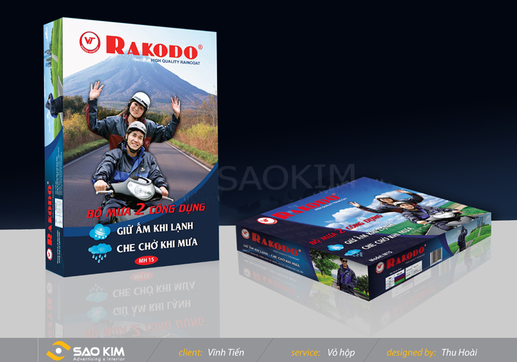 VĨNH TIẾN - Thiết kế bao bì nhãn mác cho sản phẩm áo mưa Vĩnh Tiến