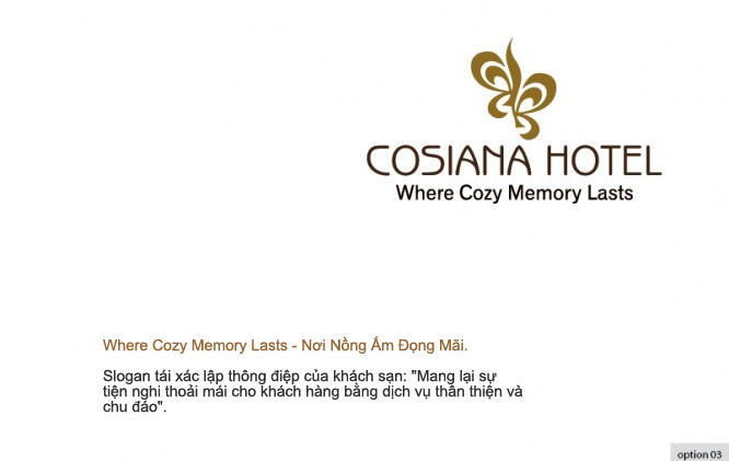 COSIANA - Tái thiết kế thương hiệu cho khách sạn 3 sao COSIANA