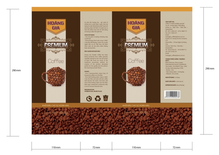 HOÀNG GIA ĐẠT - Thiết kế bao bì sản phẩm cà phê Hoàng Gia
